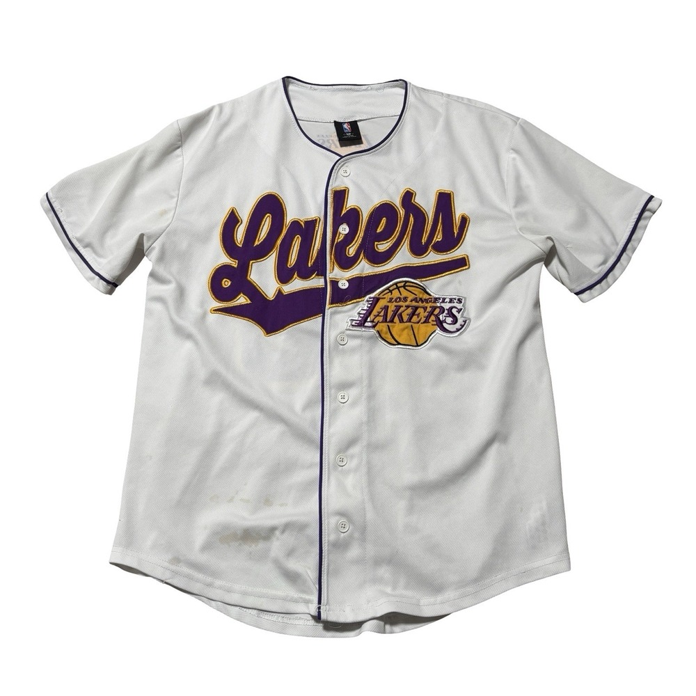 Ultra Game Los Angeles Lakers NBA Basketball Baseball Jersey  *Flawed* LG 22x29
